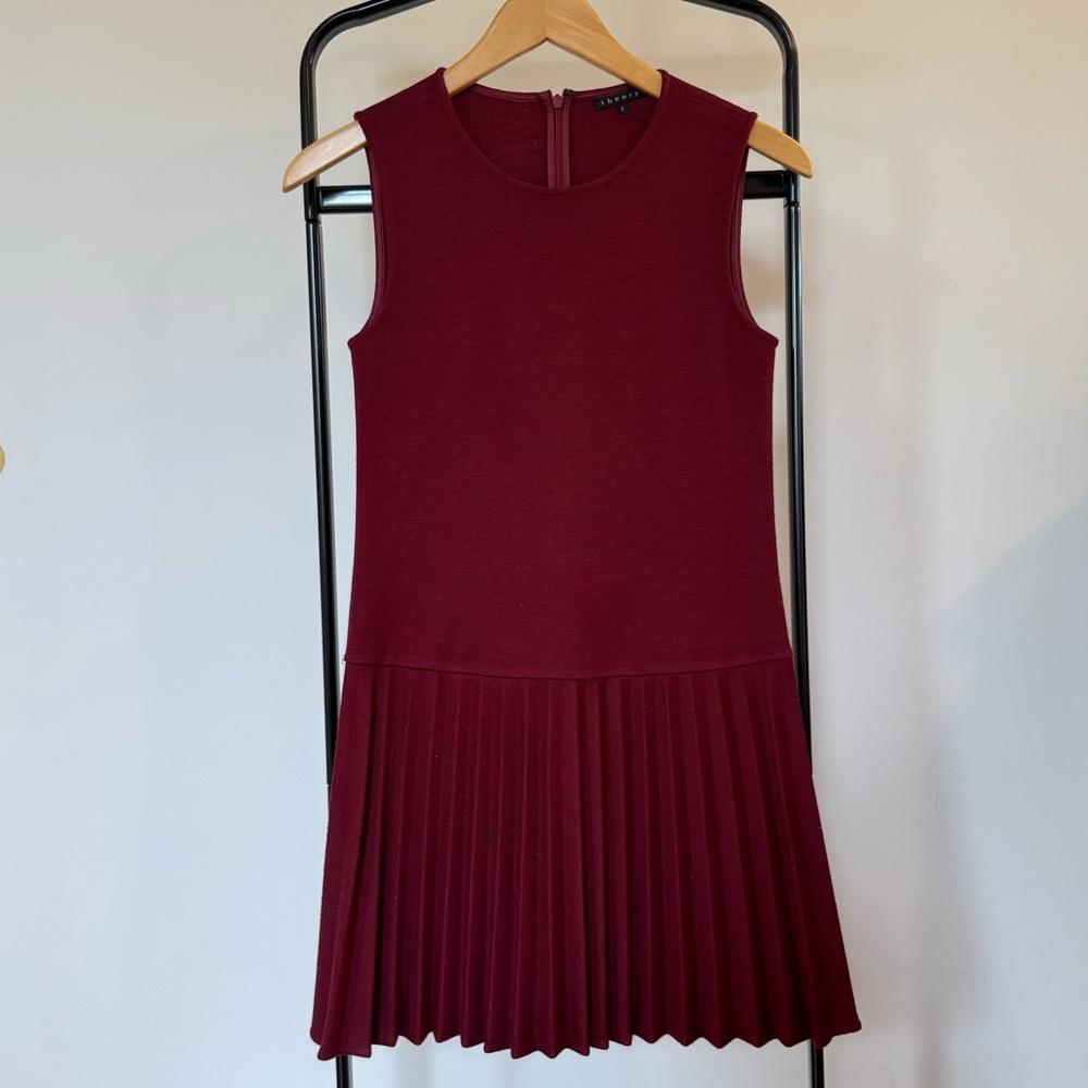 Theory Rich Red Textured Dress